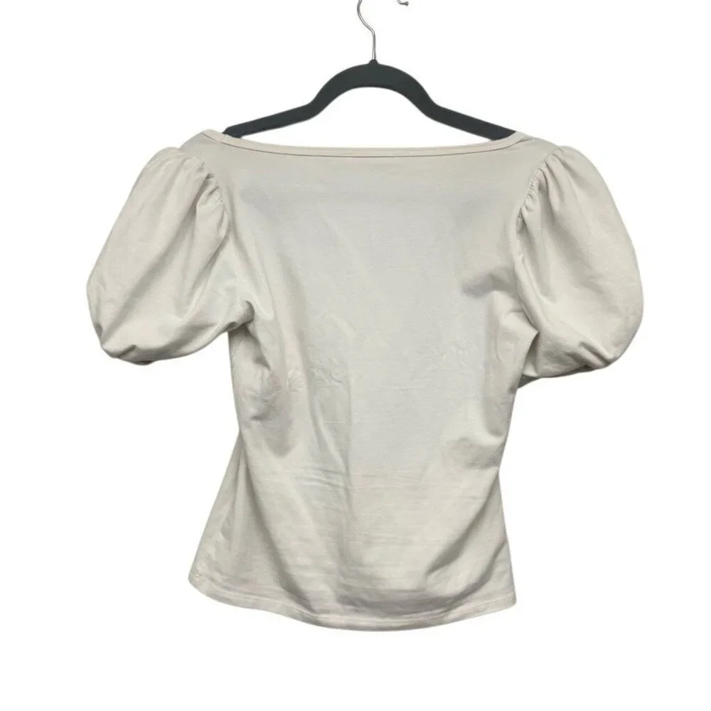 Reformation white puff sleeve blouse size medium